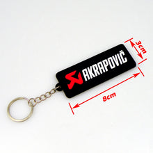 Load image into Gallery viewer, NEW 3D Rubber Keychain Akrapovic Double sided Keyring Car Motorcycle Bike Akrapovic Logo Soft Rubber keychain for wholesale