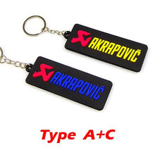 Load image into Gallery viewer, NEW 3D Rubber Keychain Akrapovic Double sided Keyring Car Motorcycle Bike Akrapovic Logo Soft Rubber keychain for wholesale