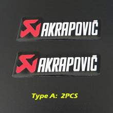 Load image into Gallery viewer, Universal Aluminium Akrapovic Stickers Exhaust Muffler Sticker Silencer Decals For Motorcycle and Car Sticker