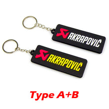 Load image into Gallery viewer, NEW 3D Rubber Keychain Akrapovic Double sided Keyring Car Motorcycle Bike Akrapovic Logo Soft Rubber keychain for wholesale