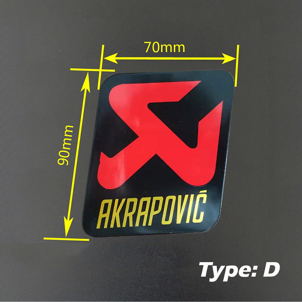 Universal Aluminium Akrapovic Stickers Exhaust Muffler Sticker Silencer Decals For Motorcycle and Car Sticker