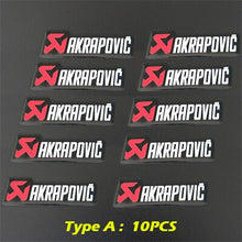 Load image into Gallery viewer, Universal Aluminium Akrapovic Stickers Exhaust Muffler Sticker Silencer Decals For Motorcycle and Car Sticker