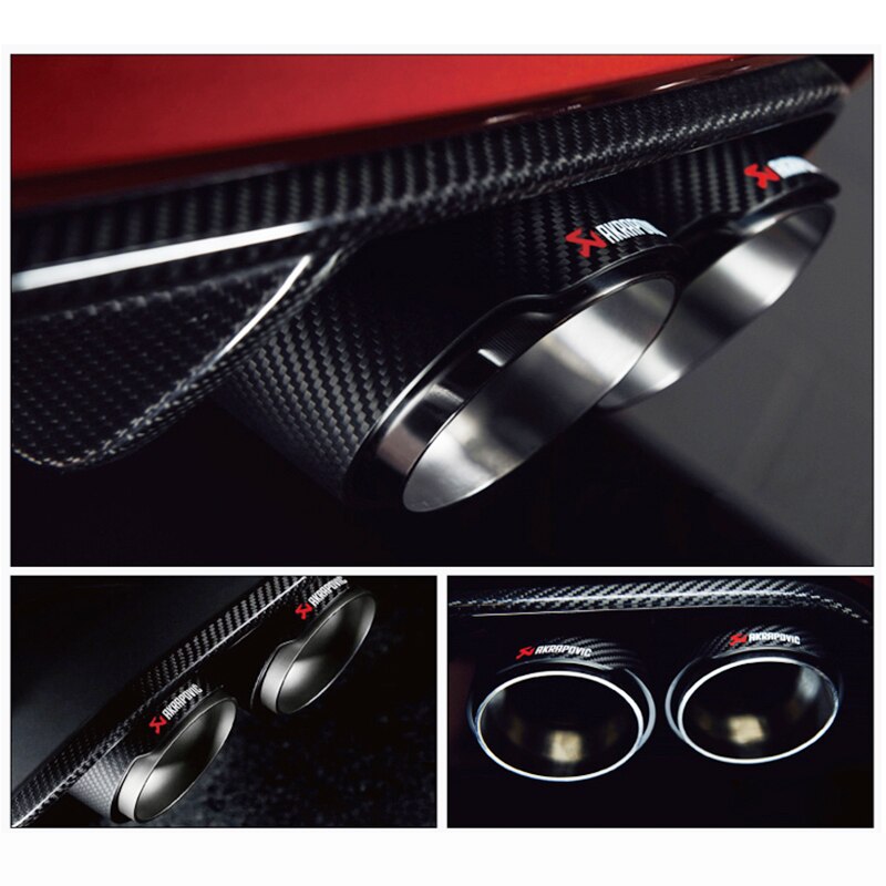 1PCS Akrapovic Straight Carbon Fiber Exhaust Tip Muffler Pipe For BMW BENZ AUDI VW