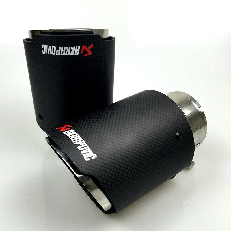 1PCS Akrapovic Straight Carbon Fiber Exhaust Tip Muffler Pipe For BMW BENZ AUDI VW