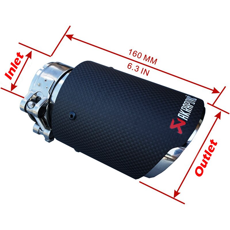 1PCS Akrapovic Straight Carbon Fiber Exhaust Tip Muffler Pipe For BMW BENZ AUDI VW