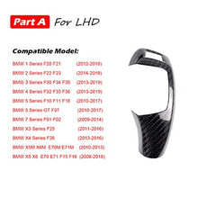 Load image into Gallery viewer, Carbon Fiber Gear Shift Knob and Panel Cover for BMW 1 2 3 4 Series F20 F21 F22 F23 F30 F34 F35 F36 F10 F11