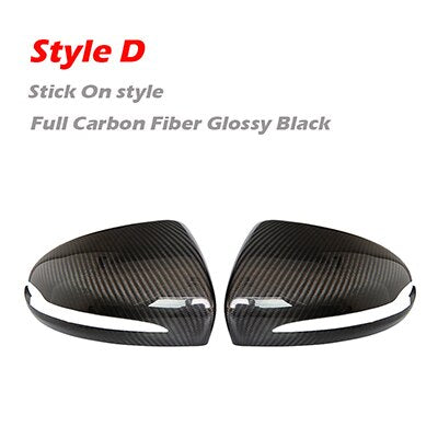 Carbon Fiber Mirror Cover for Mercedes W205 W222 W213 W238 X205 GLC GLS C S GLC Replacement and Stick Style