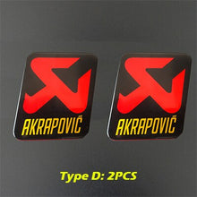 Load image into Gallery viewer, Universal Aluminium Akrapovic Stickers Exhaust Muffler Sticker Silencer Decals For Motorcycle and Car Sticker