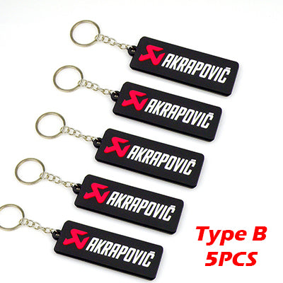 NEW 3D Rubber Keychain Akrapovic Double sided Keyring Car Motorcycle Bike Akrapovic Logo Soft Rubber keychain for wholesale