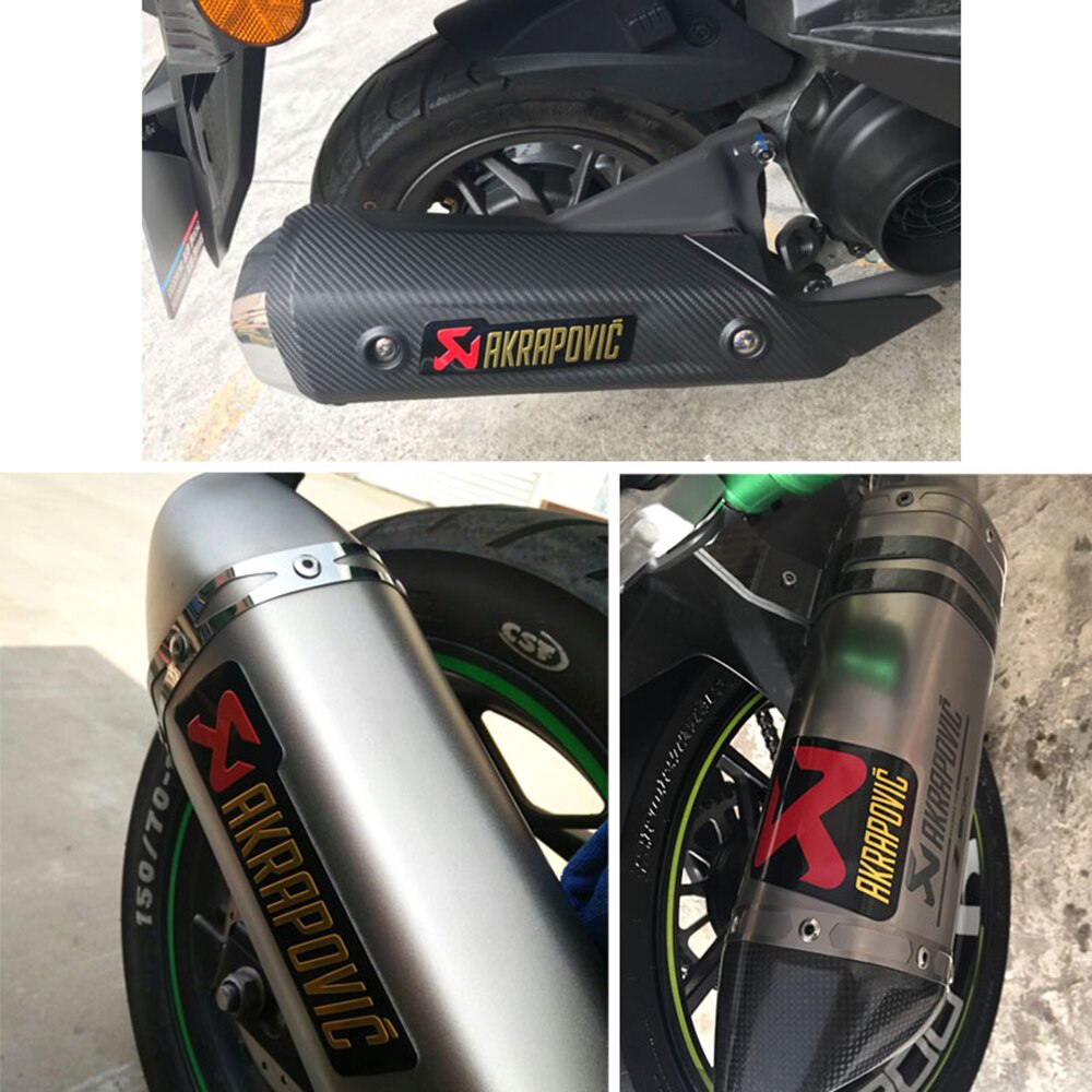 Universal Aluminium Akrapovic Stickers Exhaust Muffler Sticker Silencer Decals For Motorcycle and Car Sticker
