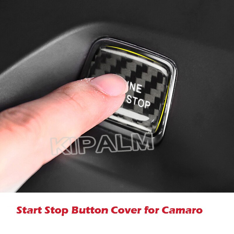 1 piece Camaro Carbon Fiber Car Ignition Device Button Engine Start Stop Switch Sticker for camaro 2016-2019