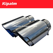 Load image into Gallery viewer, Car Universal AK Stainless Steel Exhaust Tip With Silver or Burnt Blue Color End Pipe for BMW BENZ Audi VW Golf Parts AK Logo