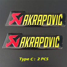 Load image into Gallery viewer, Universal Aluminium Akrapovic Stickers Exhaust Muffler Sticker Silencer Decals For Motorcycle and Car Sticker