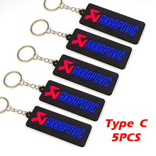 Load image into Gallery viewer, NEW 3D Rubber Keychain Akrapovic Double sided Keyring Car Motorcycle Bike Akrapovic Logo Soft Rubber keychain for wholesale