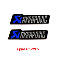 Load image into Gallery viewer, Universal Aluminium Akrapovic Stickers Exhaust Muffler Sticker Silencer Decals For Motorcycle and Car Sticker