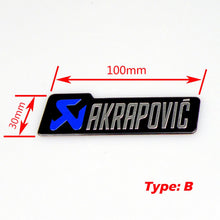 Load image into Gallery viewer, Universal Aluminium Akrapovic Stickers Exhaust Muffler Sticker Silencer Decals For Motorcycle and Car Sticker