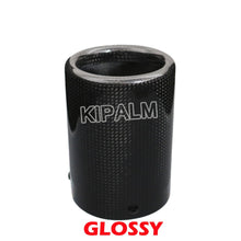 Load image into Gallery viewer, Car Universal Adjustable Carbon Fiber Cover Muffler Pipe Tip Carbon Fiber Case Exhaust Tip Housing with Circlip 57-63mm Ak Logo