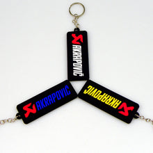 Load image into Gallery viewer, NEW 3D Rubber Keychain Akrapovic Double sided Keyring Car Motorcycle Bike Akrapovic Logo Soft Rubber keychain for wholesale