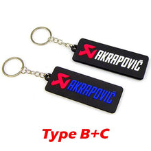 Load image into Gallery viewer, NEW 3D Rubber Keychain Akrapovic Double sided Keyring Car Motorcycle Bike Akrapovic Logo Soft Rubber keychain for wholesale