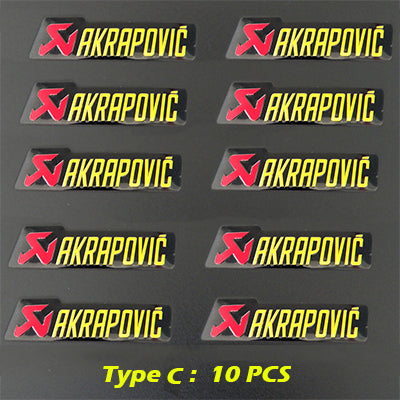 Universal Aluminium Akrapovic Stickers Exhaust Muffler Sticker Silencer Decals For Motorcycle and Car Sticker