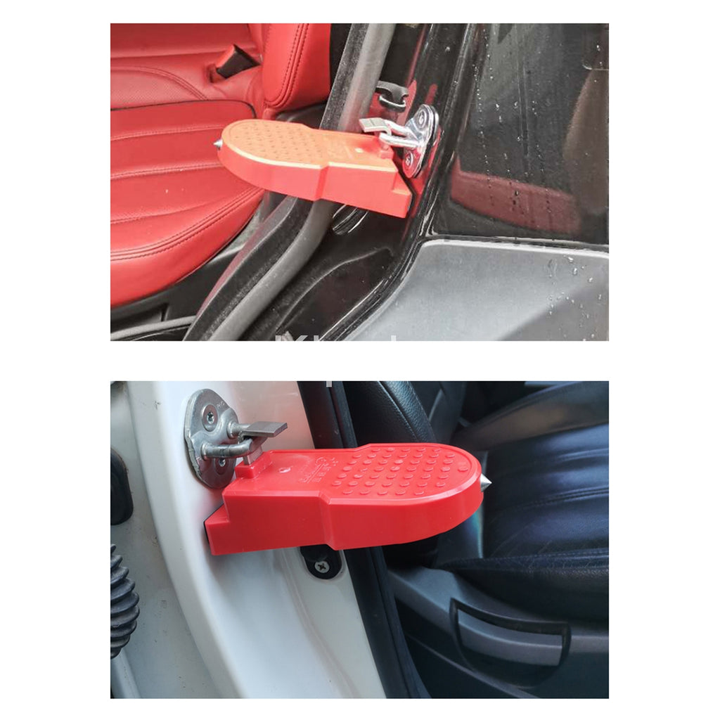 Universal Car Door Step Foldable with Safety Hammer Alloy Plastic Vehicle Roof Rack Step