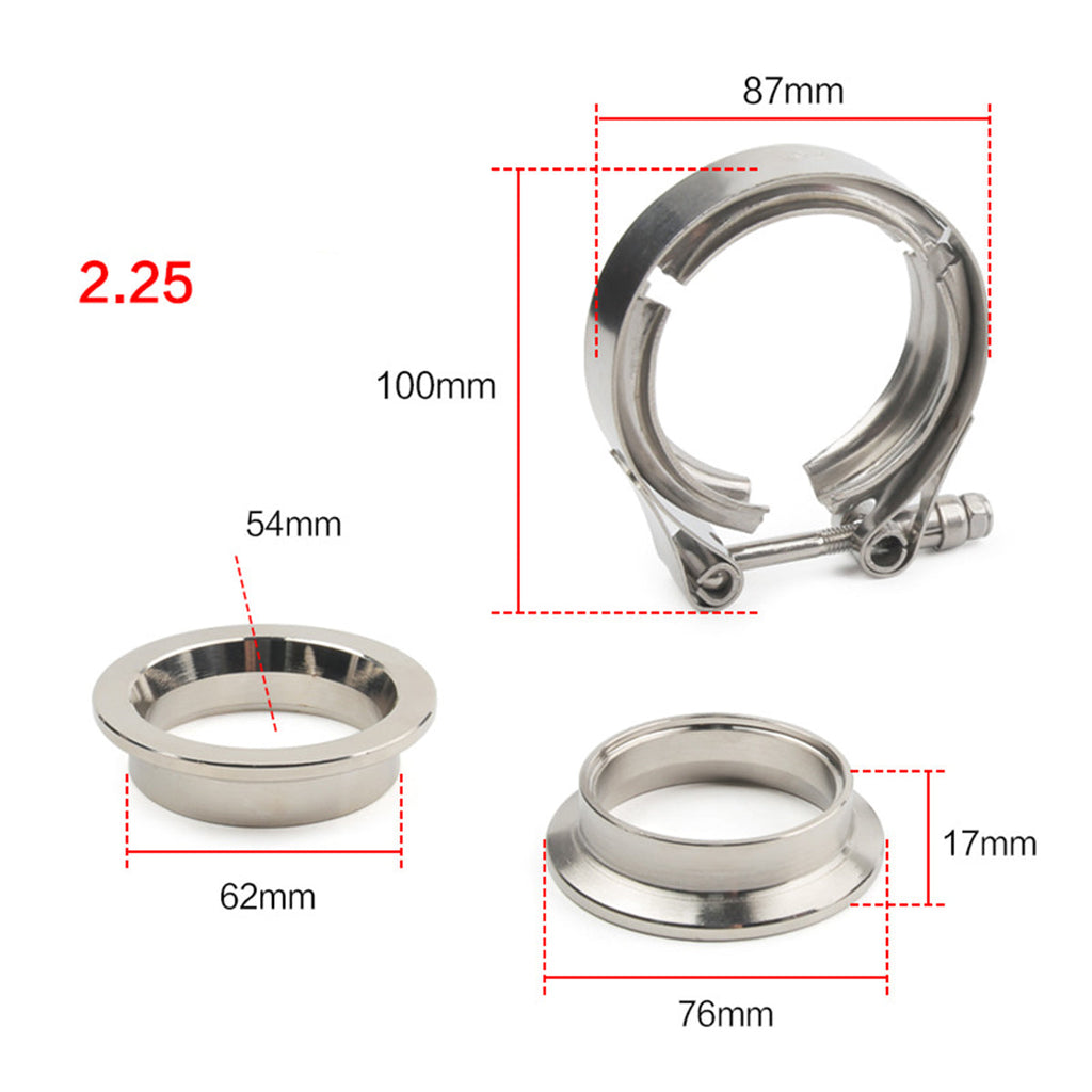 304 Stainless Steel Standard Latch and Quick Release V Band Flange Kit Exhaust Pipe Clamp