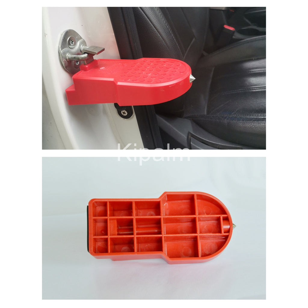 Universal Car Door Step Foldable with Safety Hammer Alloy Plastic Vehicle Roof Rack Step