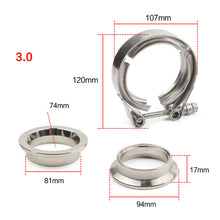 Load image into Gallery viewer, 304 Stainless Steel Standard Latch and Quick Release V Band Flange Kit Exhaust Pipe Clamp