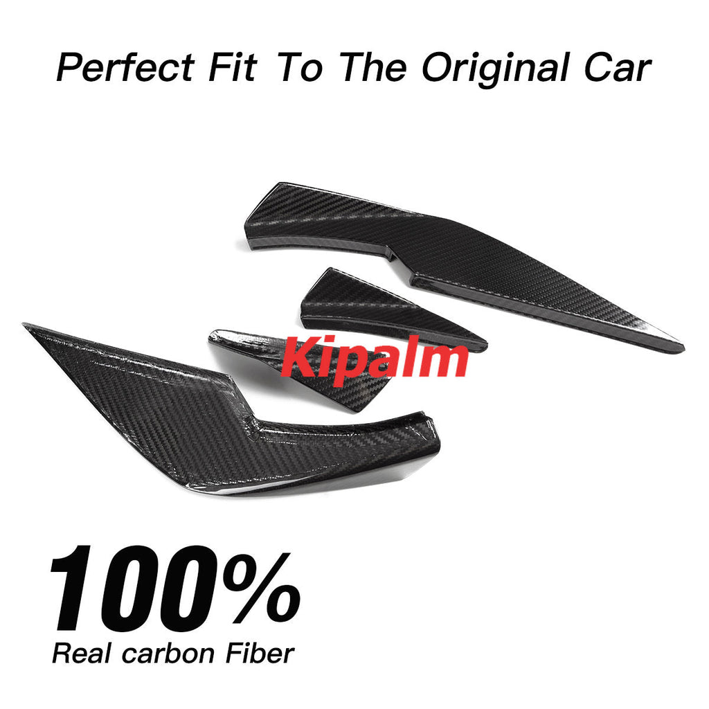 Dry Carbon Fiber M Performance Front Bumper For BMW G80 M3 G82 Canards Air Fender Vent Fins Exterior Trims