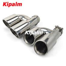 Load image into Gallery viewer, 1PC Universal Dual h-Shape Curly Edge Stainless Steel Exhaust Muffler Tail Pipe for BMW VW Audi Ford Rear Tip