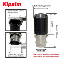 Load image into Gallery viewer, No Logo Angle Adjustable Akrapovic Type Carbon Fibre Car Exhaust Pipe Curly Edge Muffler Tip for Honda Toyota Etc..