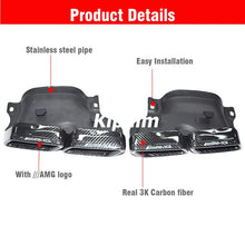Load image into Gallery viewer, 1 Pair Carbon Fiber Exhaust Tips for Mercedes-benz New C-class W205 W212 Twin 2015-2018 Muffler Pipe