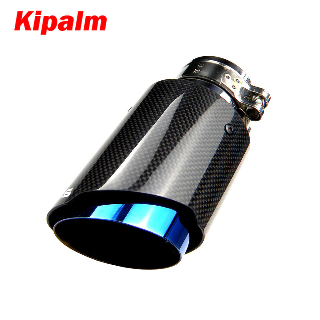 1pcs Carbon Fiber Remus Car Wolf Exhaust Pipe Muffler Blue Burnt Stainless Steel Muffler Tips End Pipe