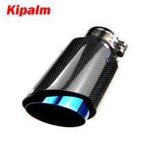 Load image into Gallery viewer, 1pcs Carbon Fiber Remus Car Wolf Exhaust Pipe Muffler Blue Burnt Stainless Steel Muffler Tips End Pipe