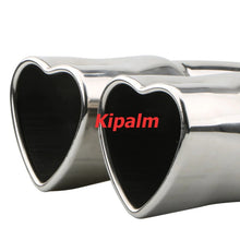 Load image into Gallery viewer, 1PC Universal Dual Exhaust Pipe Muffler Bolt-On Heart Shape Straight Edge Stainless Steel Outlet Nozzle