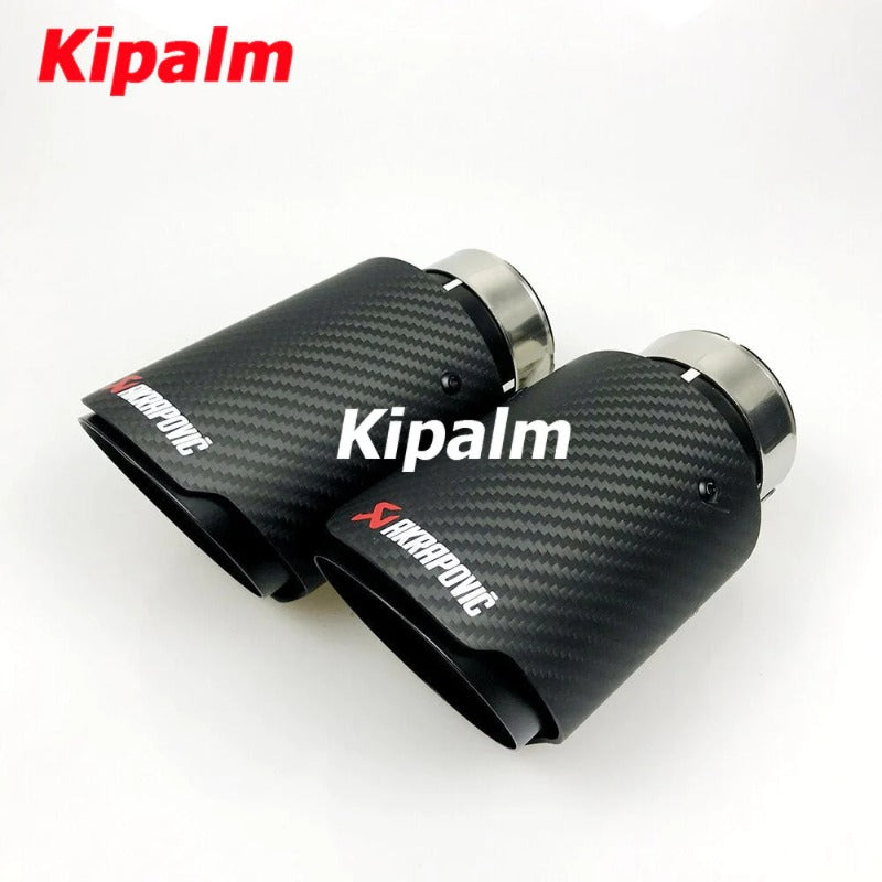 Universal Various Sizes Akrapovic Carbon Fibre Exhaust Muffler Tip Straight Matte + Black Coated