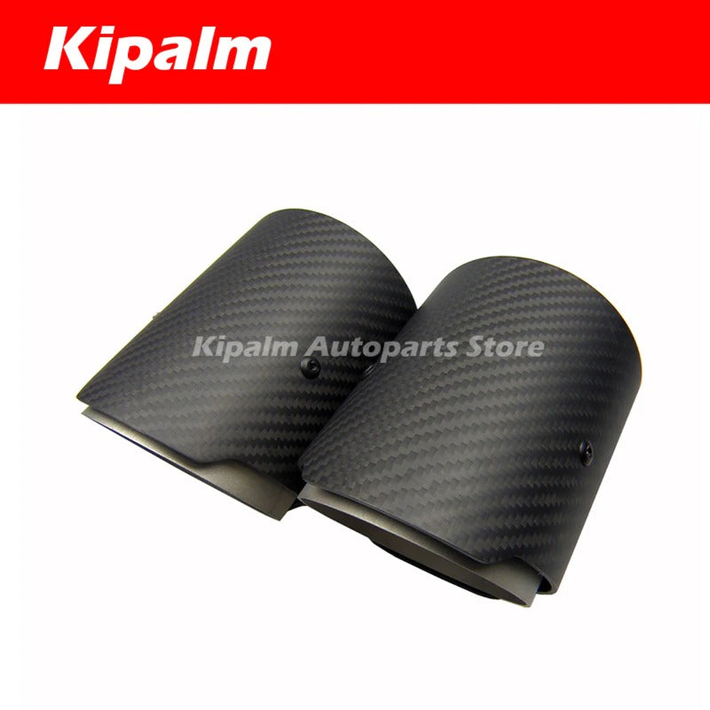 2 Pieces Carbon Fiber Exhaut tips for BMW F87 M2 F80 M3 F82 F83 M4 Universal Tail Pipe Tip AK LOGO
