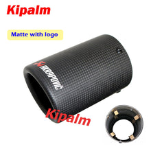Load image into Gallery viewer, 1pcs Akrapovic Case Car Universal Exhaust Pipe Carbon Fiber Cover Exhaust Muffler Pipe Tip Housing with Spring Buckle Clip