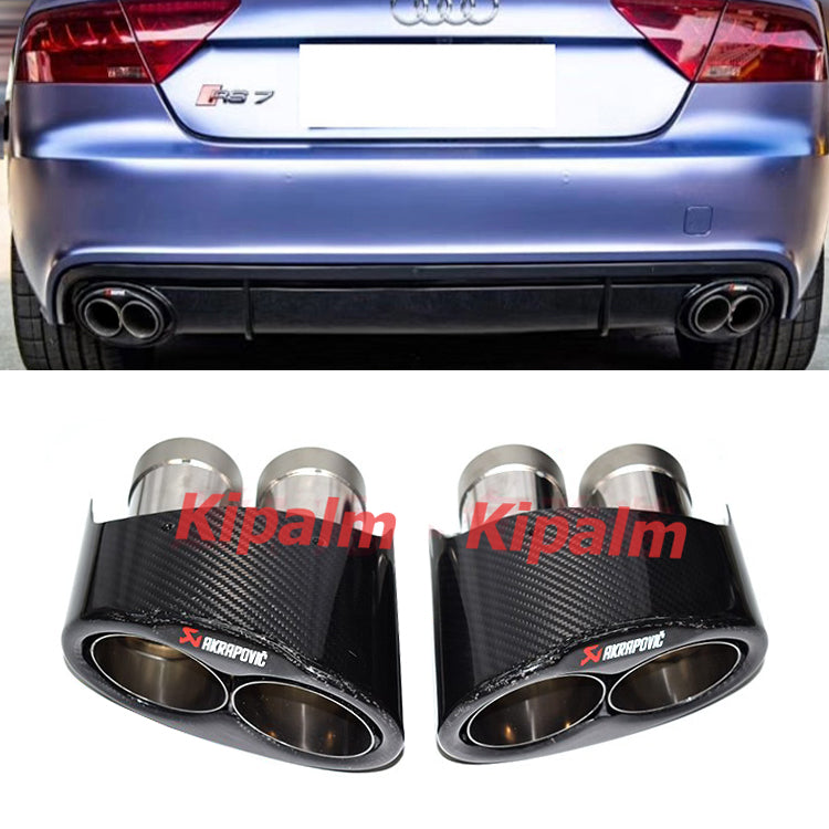 1 Pair AK Carbon Muffler End Tips Exhaust Pipe for Audi RS3 RS4 RS5 RS6 RS7 Modify