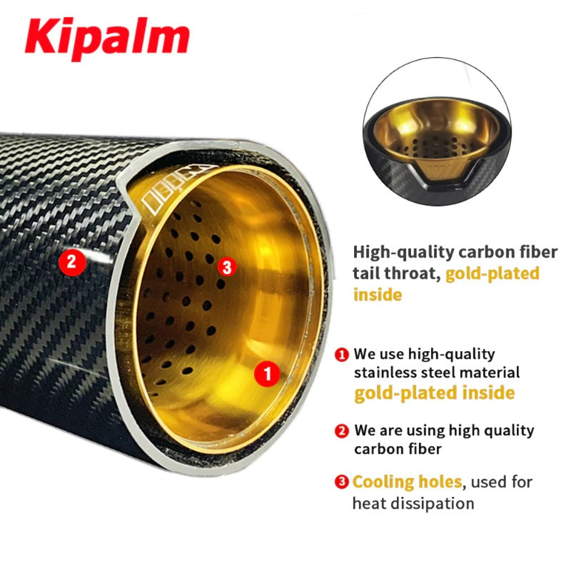 2PCS M Performance Style Design Carbon Fiber Exhaust Tips Muffler Pipe 170mm Length for BMW F30 F31 F20 F22