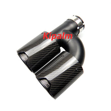 Load image into Gallery viewer, Universal M Performance Style h Shape Dual Carbon Fiber Muffler Tips Black Stainless Steel Exhaust Pipe for BMW
