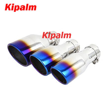 Load image into Gallery viewer, Universal Car Exhaust Pipe Tail Throat Stainless Steel Muffler Tips with Clamp Car Modification Parts Blue Burnt Color