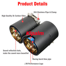 Load image into Gallery viewer, 4PCS M Performance Matte Carbon Fiber Exhaust Tip Muffler for BMW Exhaust Pipe M2 F87 M3 F80 M4 F82 F83 M5 F10 M6 F12