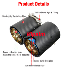 4PCS M Performance Matte Carbon Fiber Exhaust Tip Muffler for BMW Exhaust Pipe M2 F87 M3 F80 M4 F82 F83 M5 F10 M6 F12