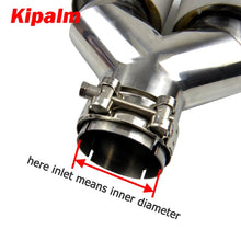 Load image into Gallery viewer, Kipalm Y-style Dual Carbon Fiber Muffler Tips Stainless Steel Double End Pipe for Car Twin Tips Exhaust Pipe