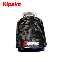 Load image into Gallery viewer, Kipalm Forged Carbon Fiber Car Exhaust Pipe Muffler Tip with Blue Burnt Stainless Steel CRV HRV JAZ VIOS WIth Logo