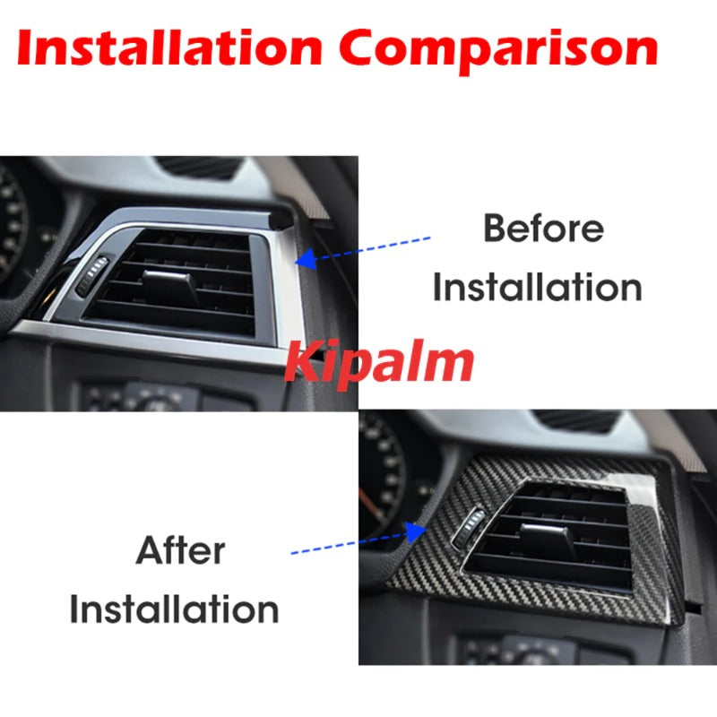 Car Modification Accessories Stickers Carbon Fiber Air Vent Outlet Frame for BMW F30 F33 F36 F31 F34 F32