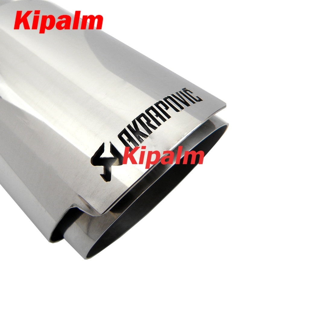 1pcs Civic 8 Hollow AK Logo Slanted Cutting Edge Sliver Stainless Steel Exhaust Tip Tail End Pipe Muffler Tips Accord 8