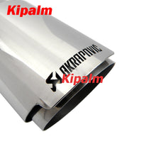 Load image into Gallery viewer, 1pcs Civic 8 Hollow AK Logo Slanted Cutting Edge Sliver Stainless Steel Exhaust Tip Tail End Pipe Muffler Tips Accord 8