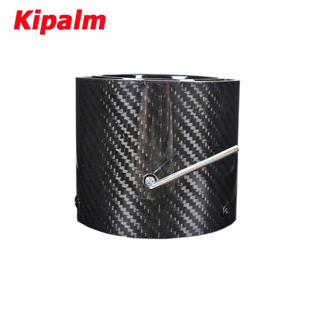 Black Coated Stainless Steel Glossy Carbon Fiber Exhaut Tip Pipe Tail Ends Fits for BMW M3 G80 M4 G82 G83 2020+